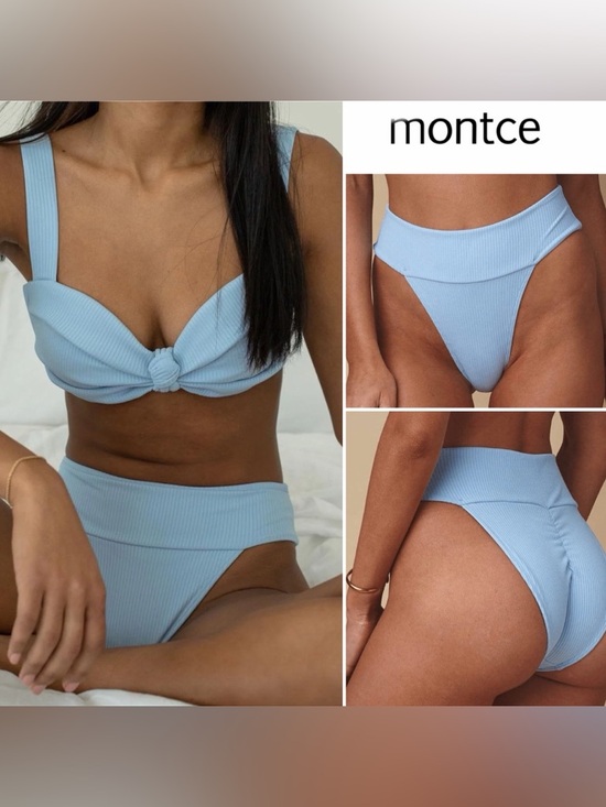 Montce Other - MONTCE Tamarindo Rib High Cut Bikini Black  Bottom S $112
